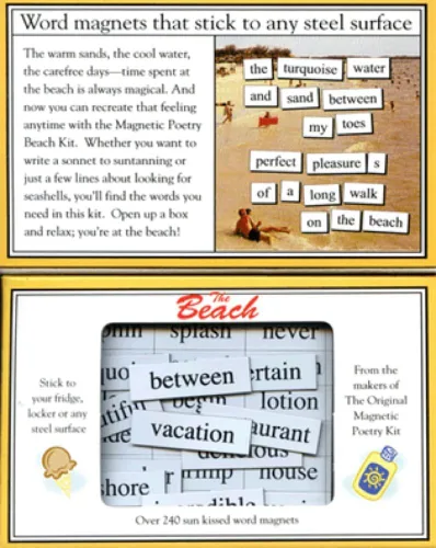 Vista 2 de Magnetic Poetry - The Beach Kit - Palabras para refrigerador - Escribe poemas y cartas en el refrigerador - Fabricado en los Estados Unidos