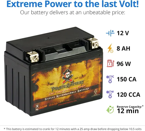 Vista 3 de YTX9-BS Power Sports batería de alto rendimiento