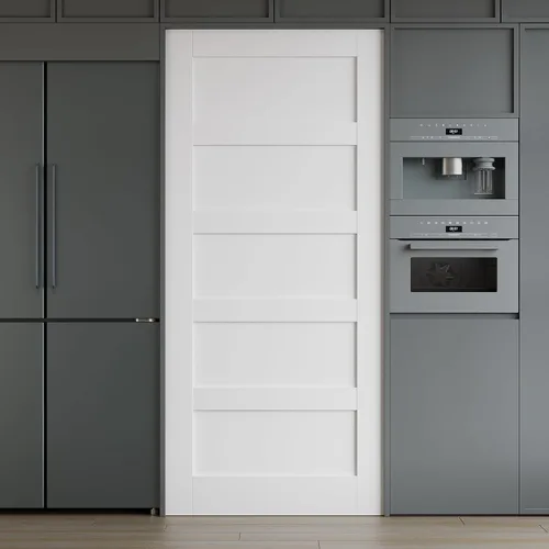 Vista 27 de WINSTELLAR - 1 panel estilo coctelera de 18 x 80 pulgadas, losa blanca imprimada para puerta interior de núcleo sólido, puerta de dormitorio