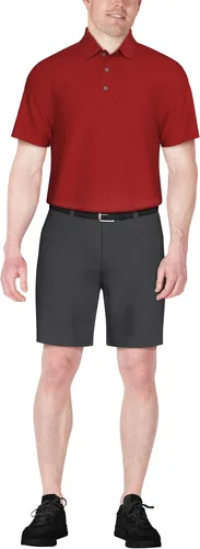 Vista 3 de PGA TOUR Men's Airflux Solid Mesh Short Sleeve Golf Polo Shirt