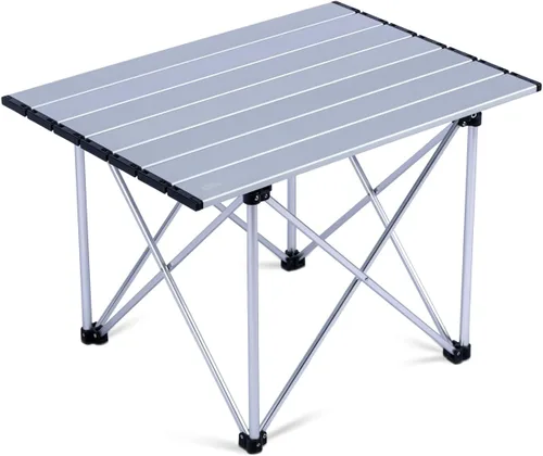 Vista 18 de iClimb - Mesa de camping ultraligera y compacta plegable con bolsa de transporte (color negro - L)