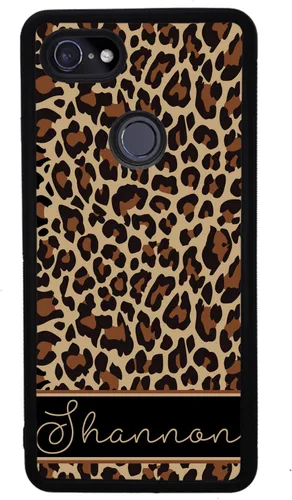 Vista 4 de Leopard Animal Skin Personalized Black Rubber Phone Case Compatible With Google Pixel 10, 10 Pro, 10 Pro XL, 9a, 9 Pro, Pixel 9, Pixel 9 Pro XL, 8a