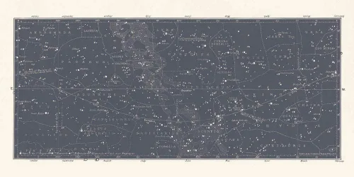 Vista 6 de Arte de pared azul grande mapa de constelación para oficina en casa, dormitorio, decoración moderna del hogar, astronomía celestial, mapa