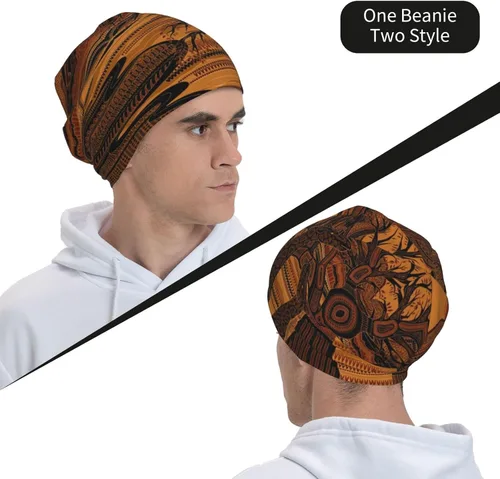 Vista 48 de Gorro africano holgado para adultos, tejido elástico, de calavera, gorro de invierno para exteriores para mujeres y hombres