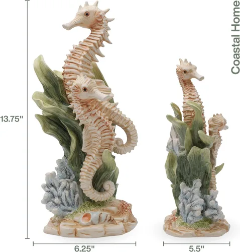 Vista 5 de Fitz & Floyd Fitz and Floyd Coastal Home - Figura de cerámica con caballito de mar, 13.75 pulgadas
