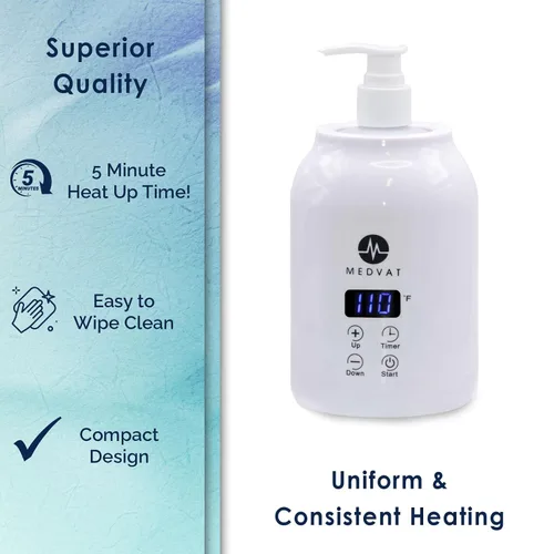 Vista 6 de Calentador de gel con pantalla digital, temporizador integrado, calentador para crema de masaje, loción y aceites, temperatura ajustable
