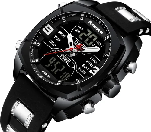 Vista 2 de Youwen - Reloj de pulsera para hombre, multifunción, con LED, de cuarzo, digital, impermeable, con cronógrafo, para hombre, Cronógrafo, digital