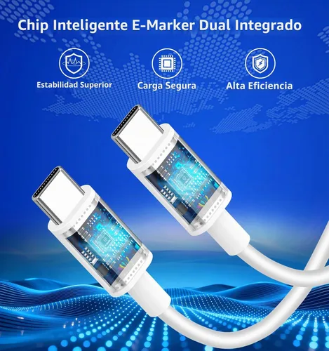 Vista 3 de Cargador para iPhone 17 de carga rápida, 60W GaN PD y QC Cargador de pared Bloque y cable Cargador de puerto Doul con cable USB C a tipo C de 6