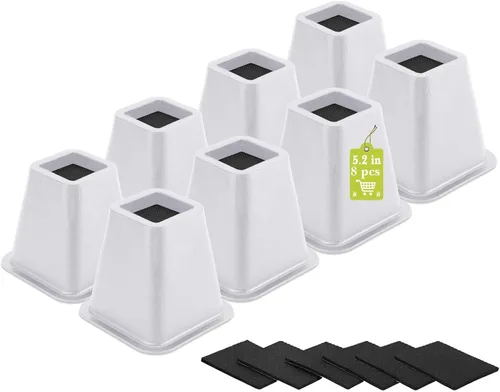 Vista 36 de Paquete de 12 elevadores de muebles de 1 pulgada, elevadores de cama ajustables resistentes para mesa, escritorio, sofá, gabinete, marco de cama