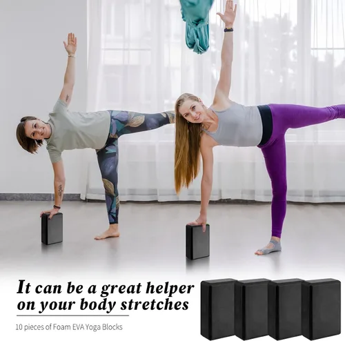 Vista 4 de Bloques de yoga de espuma EVA para yoga, ligeros, antideslizantes, de apoyo, para pilates, estiramientos y meditación, para mujeres, hombres, yoguis
