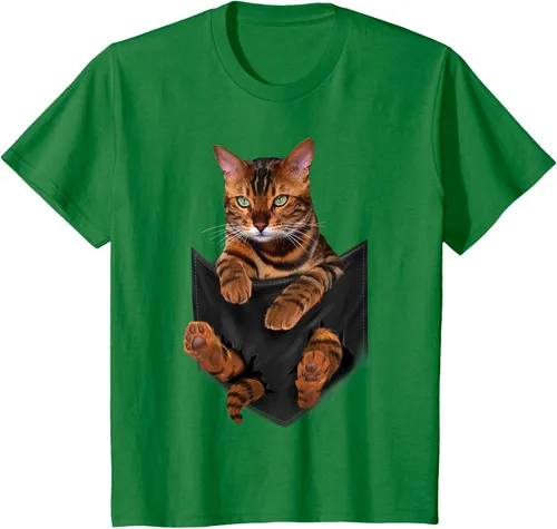 Vista 32 de Camiseta de bolsillo con estampado de tigre y gato Negro