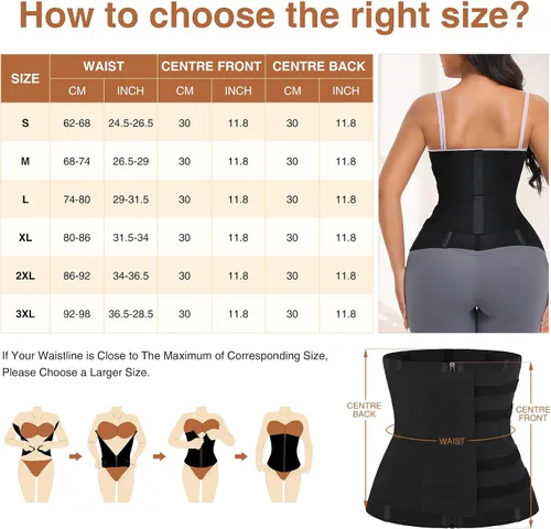 Vista 5 de FeelinGirl Latex Waist Trainer for Women Tummy Control Shapewear Waist Cincher Hourglass Body Shaper Workout 25-Steel Bones