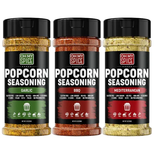 Vista 13 de Popcorn Seasoning Chocolate Powder Mix - Gluten Free & Low Sodium Cocoa Powder Blend Popcorn Flavoring Seasoning. Healthy Movie Night Theater Pop