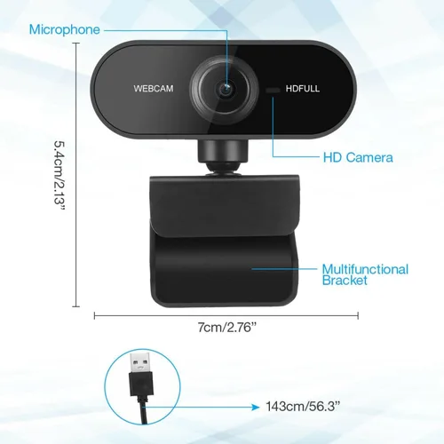 Vista 4 de SANOXY 1280x720 Full HD 1080P Auto Focus Widescreen Web Cam USB Cámara de computadora para computadora portátil PC de escritorio Mac w/micrófono
