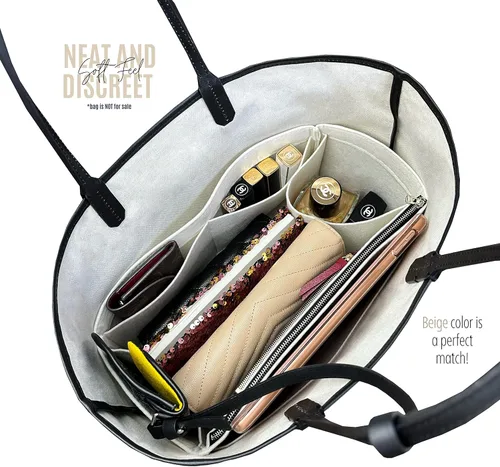 Vista 4 de St Louis PM - Organizador de bolsas St Louis GM Tote Bag Inserto hecho a mano 0.118 in Lana Premium Fieltro Snug Robusta Cremallera plateada
