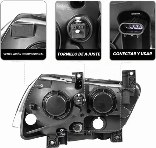 Vista 3 de SOCKIR Juego de montaje de faros delanteros compatible con Dodge Charger 2011 2012 2013 2014 Faro halógeno de repuesto negro con reflector ámbar