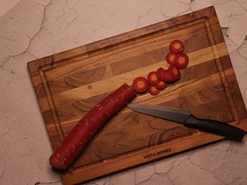 Vista 6 de Vesta Homes Tabla de Cortar de Madera de Fibra Final 15 x 10 pulgadas Tabla de Cortar y Servir/Bloque para Verduras, Frutas, Queso y Charcutería