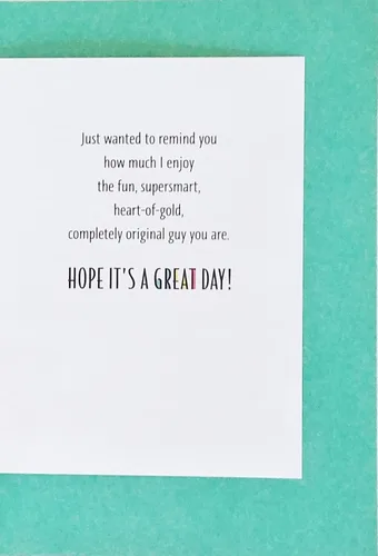 Vista 2 de Just Wanted To Remind You How Much I Enjoy The Fun Supersmart Heart-of Gold Completely Original Guy You Are - Happy Birthday Greeting Card For Him