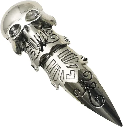 Vista 4 de Holibanna Anillo doble para hombre con articulación de nudillos, anillo doble punk rock águila garra Armadura anillo de actividad, anillos