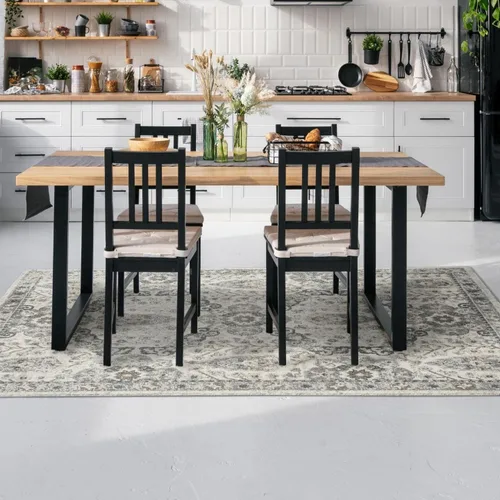 Vista 10 de LUXE WEAVERS Euston Collection 8062 - Alfombra moderna y oriental plateada de 8 x 10 pies