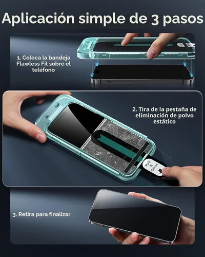 Vista 4 de ESR Paquete de 3 para iPhone 14 Pro Protector de Pantalla de Privacidad, Protector de Pantalla de Privacidad de Vidrio Templado Anti-espía