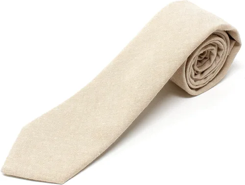 Vista 51 de Corbata delgada de algodón cambray para hombre, estilo desgastado texturizado - 2 1/2 pulgadas de ancho