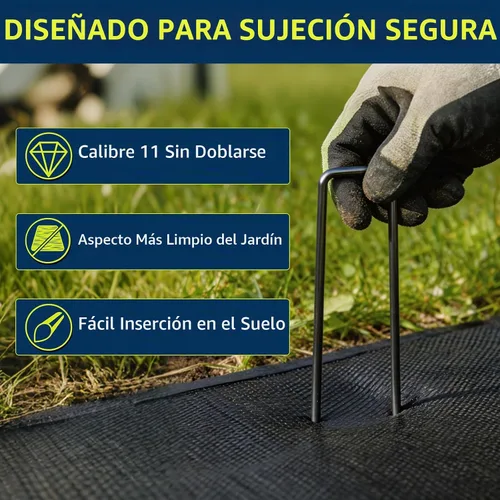 Vista 3 de Mysit Grapas de paisaje de 6 pulgadas de calibre 11, estacas de jardín