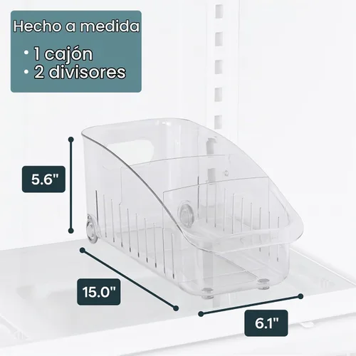 Vista 3 de YouCopia Cajón para refrigerador desplazable, 6.0 pulgadas, transparente