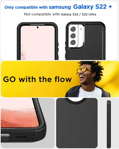 Vista 2 de Funda AICase para Galaxy S22 Plus, Funda Resistente para Bolsillo, Protección Duradera a Prueba de Golpes/Anti-Caída/A Prueba de Polvo para Samsung