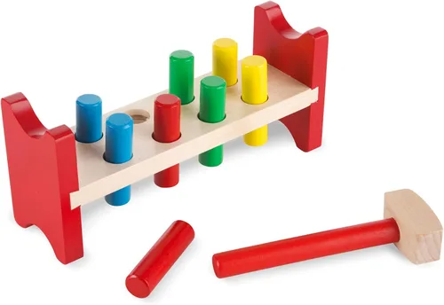Vista 4 de Melissa & Doug Juguete de madera con martillo Pound-A-Peg de lujo certificado FSC
