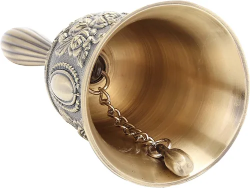 Vista 8 de Rose Handicraft Call Bell, campana de mano de aleación de zinc para boda, cena, hotel, bar