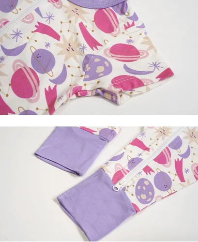Vista 5 de Teach Leanbh Pijama de viscosa de bambú unisex para niños pequeños Azul Blanco/Cocodrilo