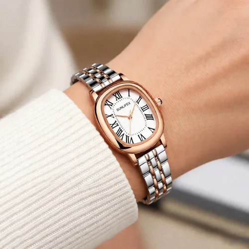 Vista 3 de Watches for Women Vintage Bracelet Roman Dial Square Case Silver Watch Waterproof
