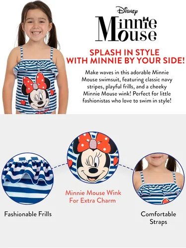 Vista 3 de Disney Traje de baño de Minnie Mouse Sparkle para niñas