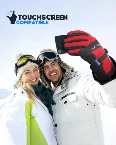 Vista 4 de VELAZZIO Guantes de esquí impermeables y transpirables, guantes de snowboard, 3M Thinsulate aislados cálidos guantes de nieve, para hombres y mujeres