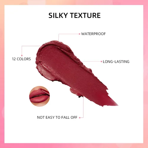 Vista 4 de Lápiz labial 2 en 1, delineador de labios, lápiz delineador de labios, lápiz labial delgado, brillo de labios de belleza, lápiz labial mate de punta