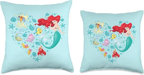 Vista 3 de Disney La Sirenita Ariel Under The Sea Heart Almohada
