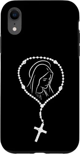 Vista 64 de iPhone 16 Rosario Virgen María Dios Jesús Fe Religioso Católico Estuche de Regalo