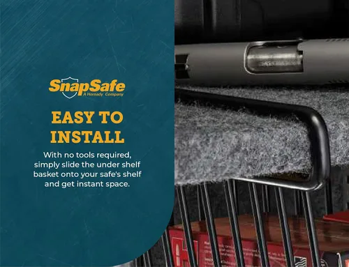Vista 7 de SnapSafe 76012 - Cesta colgante para documentos, cesta de alambre recubierta que maximiza el almacenamiento para documentos, accesorios de armas
