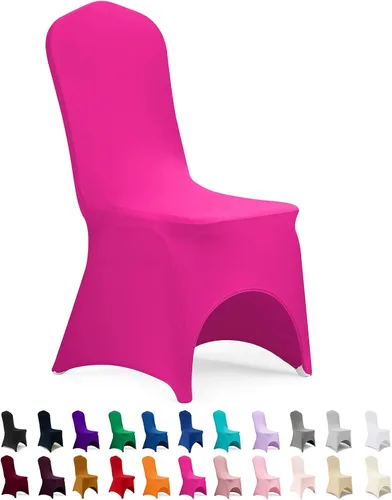 Vista 29 de Peomeise - 6 piezas de funda elástica de elastano para sillas, para bodas, fiestas, banquetes y eventos (negro, 6)