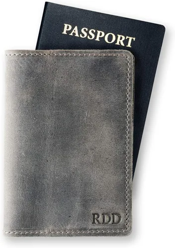 Vista 5 de PEGAI DeKalb - Funda de cuero personalizada para pasaporte, artículos esenciales de viaje, 100% suave al tacto, estilo rústico, imprescindible