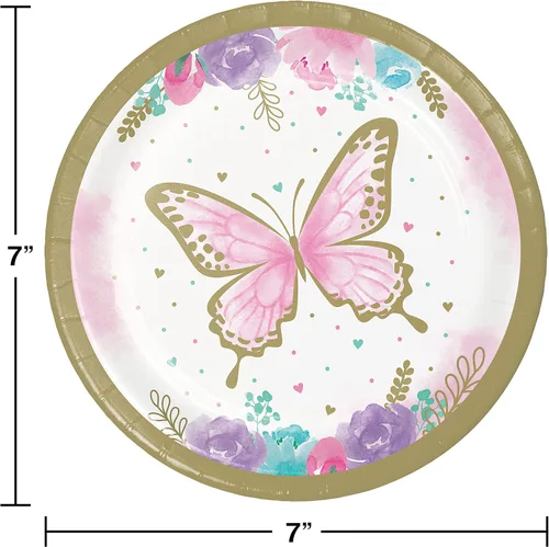 Vista 2 de Platos de postre de mariposa dorada, 8