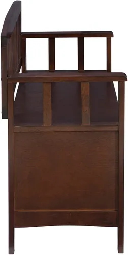 Vista 9 de Linon Home Dcor Linon Home Decor Cynthia - Banco de almacenamiento, 50 pulgadas de ancho x 17.25 pulgadas de profundidad x 32 pulgadas de alto, nogal
