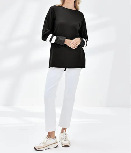 Vista 82 de Fisoew Camisetas de manga larga para mujer, holgadas, casuales, con cuello redondo, blusa suave