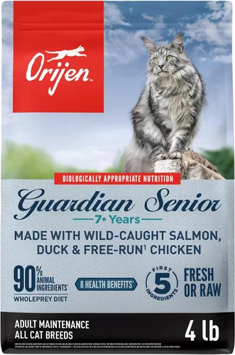 Vista 10 de ORIJEN Guardian - Comida seca premium sin granos con alto contenido de proteínas para gatos, 4 libras 90% Animal Ingredients, Freeze Dried, Fresh