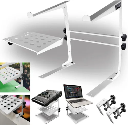 Vista 12 de AXA AXCESSABLES Soporte para portátil DJ con bolsa de viaje Soporte portátil plegable de aluminio para portátiles de hasta 15 pulgadas y 20 libras