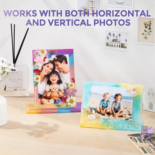 Vista 8 de LET'S RESIN Moldes de resina para marco de fotos, moldes de silicona grandes y únicos para marco de fotos, moldes epoxi en forma de rectángulo