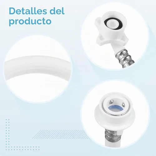 Vista 4 de Manguera de drenaje portátil para lavadora, tubo de agua de descarga universal con accesorios de conexión rápida, kit de extensión de drenaje