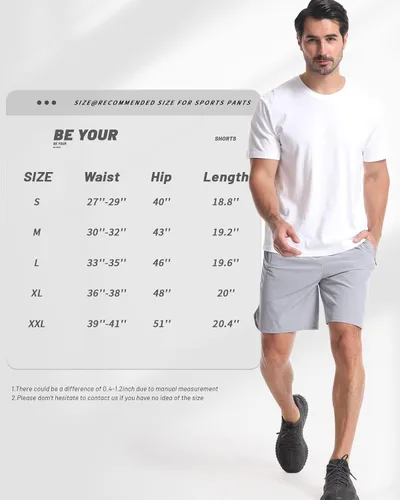 Vista 6 de CANGHPGIN Paquete de 2 pantalones cortos deportivos de entrenamiento para hombre, entrepierna de 7 pulgadas, pantalones cortos de senderismo