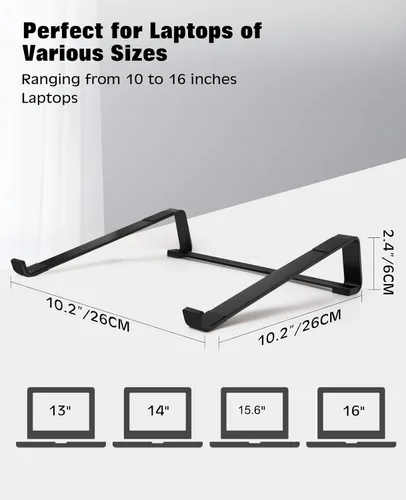 Vista 4 de Thibault - Soporte de aluminio para laptop para escritorio - Diseño ergonómico de enfriamiento - Compatible con MacBook Air